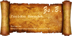 Zsoldos Benedek névjegykártya