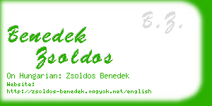 benedek zsoldos business card